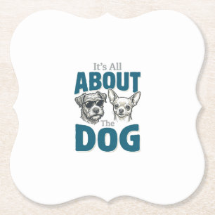 Posavasos De Papel Amante de Perro Divertido Grabado Vintage Gráfico_