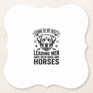 Posavasos De Papel Amante de perros y caballos diseño vintage para ho