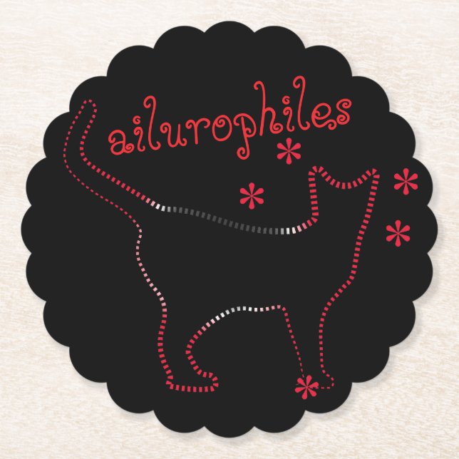 Posavasos De Papel Amantes de los gatos ailurophiles (Anverso)