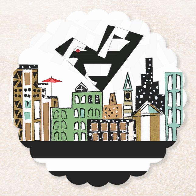 POSAVASOS DE PAPEL AMAR EL AVE EN LA CIUDAD (Anverso)