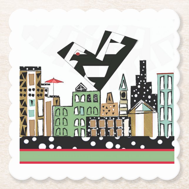 POSAVASOS DE PAPEL AMAR EL AVE EN LA CIUDAD (Anverso)