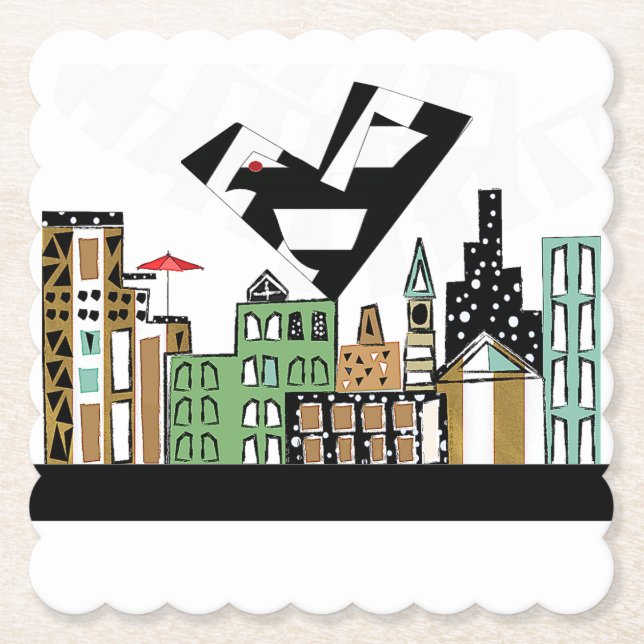 POSAVASOS DE PAPEL AMAR EL AVE EN LA CIUDAD (Anverso)