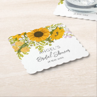 Posavasos De Papel Amarillo de los girasoles modernos Bouquet Bridal 