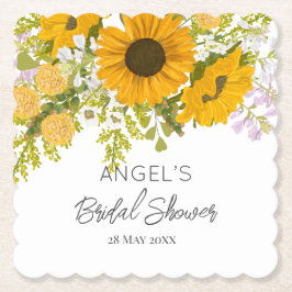 Posavasos De Papel Amarillo de los girasoles modernos Bouquet Bridal 