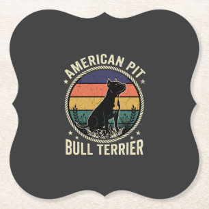 Posavasos De Papel American Pit Bull Terrier Perro Cuerda Atardecer V