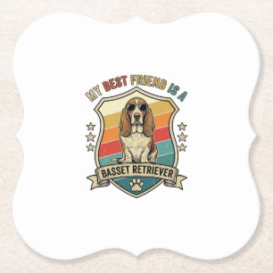 Posavasos De Papel Amigo Basset Retriever Perro Gafas de sol Retro Es