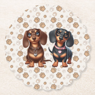 Posavasos De Papel Amigos de Cute Dachshund
