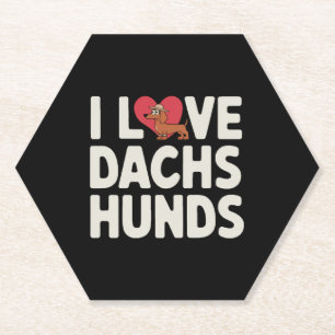 Posavasos De Papel Amo a los Dachshunds Dibujos Animados Lindos