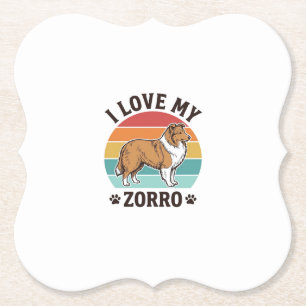 Posavasos De Papel Amo a mi Zorro Diseño Vintage Amante de los Perros