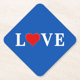 Posavasos De Papel Amor azul marino Retro Elegante