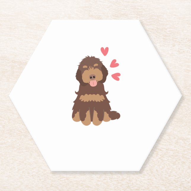 Posavasos De Papel Amor Chocolate Phantom Cockapoo Cavapoo Perro (Anverso)