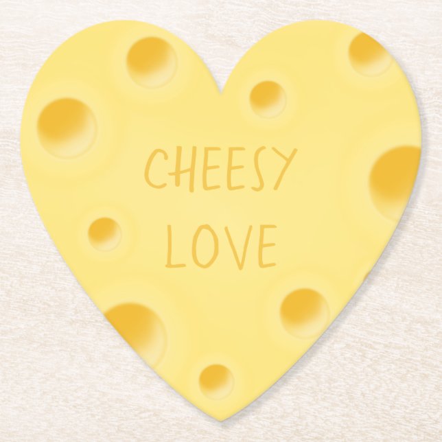 Posavasos De Papel "Amor cursi" Adorable Personalizado suizo de queso (Anverso)