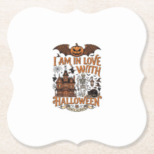 Posavasos De Papel Amor de Halloween Casa Embrujada Esqueleto Calabaz