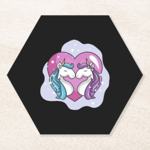 Posavasos De Papel Amor de Unicornio