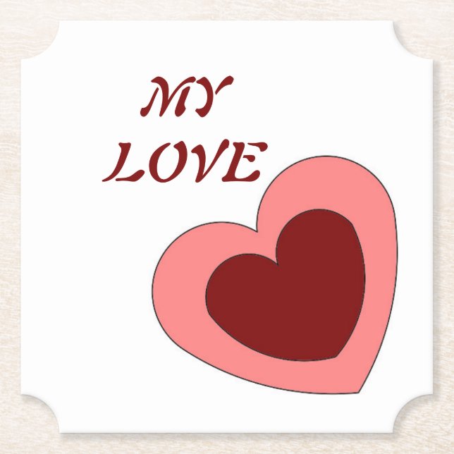 POSAVASOS DE PAPEL AMOR DEL CORAZÓN GIRLFRIEND ESPOSA ANIVERSARIA FIE (Anverso)