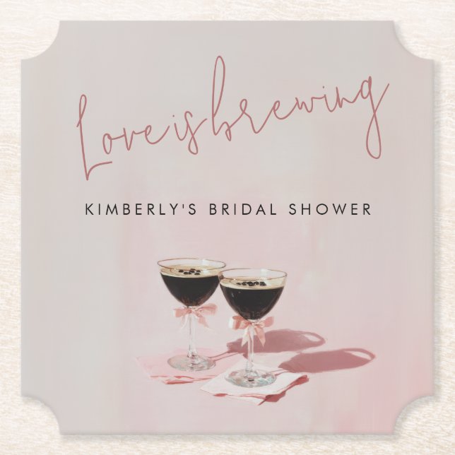 Posavasos De Papel Amor está Preparando Nap para Bridal Shower de Mar (Anverso)