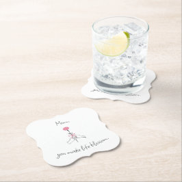 Posavasos De Papel Amor floral para mamá - Papel