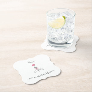 Posavasos De Papel Amor floral para mamá - Papel