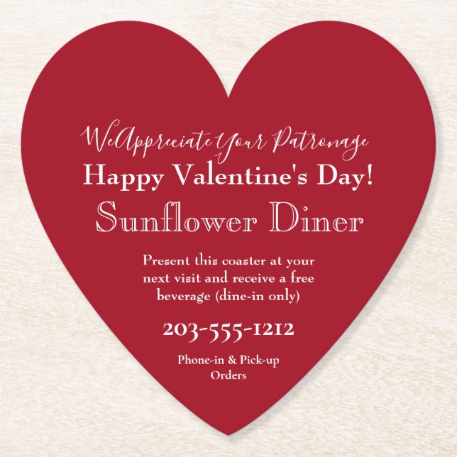 Posavasos De Papel Amos de San Valentín promocionales - HAMbyWG (Anverso)