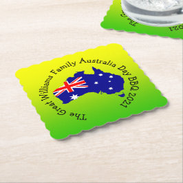 Posavasos De Papel Añadir nombre año año Australia día barbacoa