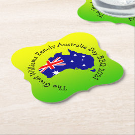 Posavasos De Papel Añadir nombre año año Australia día barbacoa