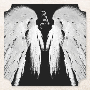 Posavasos De Papel ANGEL WINGS Monograma Negro