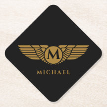 Angel Wings Vintage Golden Name First Monograma