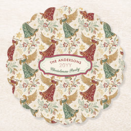 Posavasos De Papel Ángeles de Navidad Vintage Personalizados Desechab