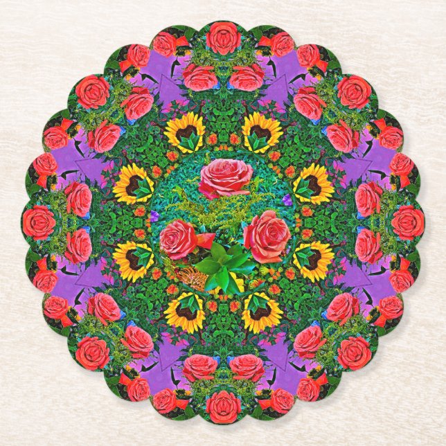 Posavasos De Papel Anillos rosa 4 (Anverso)