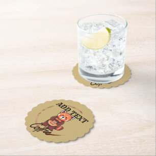 Posavasos De Papel Animales de panda rojo lindo café Tea personalizad