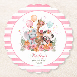 Posavasos De Papel Animales Safari Niña