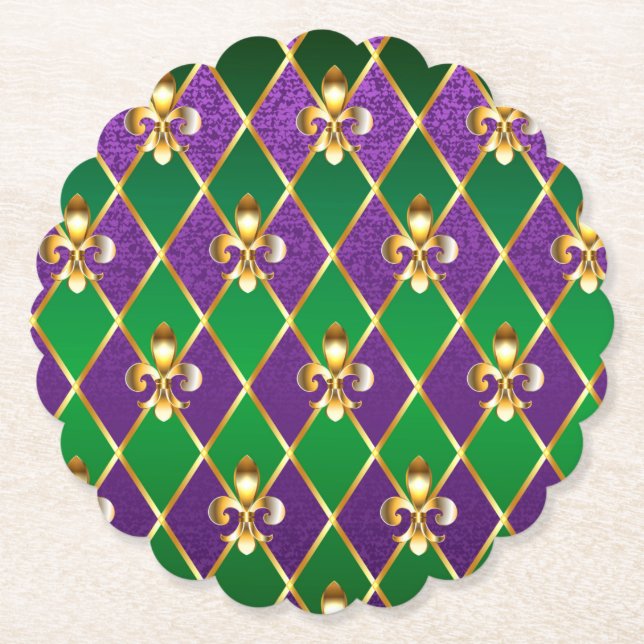 Posavasos De Papel Antecedentes de joyas Mardi Gras (Anverso)