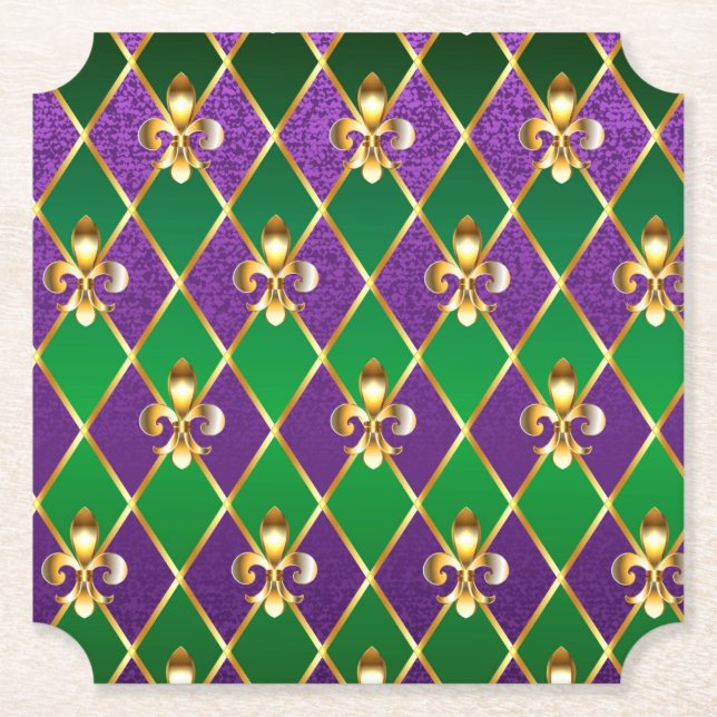 Posavasos De Papel Antecedentes de joyas Mardi Gras (Anverso)
