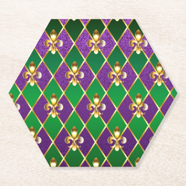 Posavasos De Papel Antecedentes de joyas Mardi Gras (Anverso)
