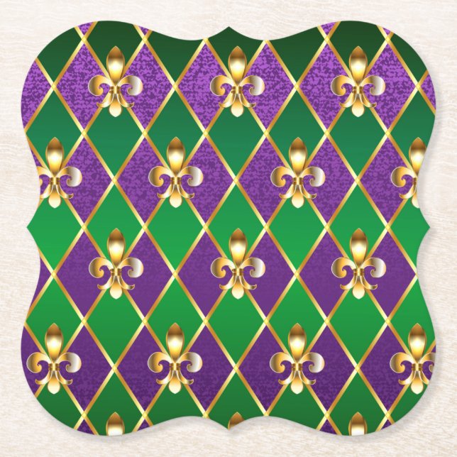 Posavasos De Papel Antecedentes de joyas Mardi Gras (Anverso)