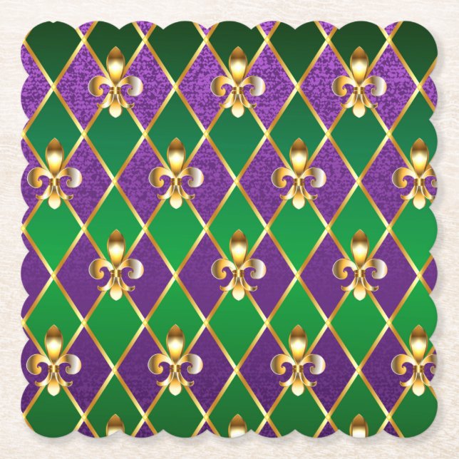 Posavasos De Papel Antecedentes de joyas Mardi Gras (Anverso)