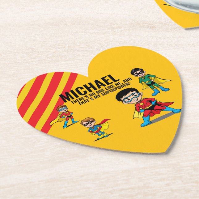 POSAVASOS DE PAPEL ANTI-STRESS KIDS HERO SUPERHERO POWER  (En perspectiva)