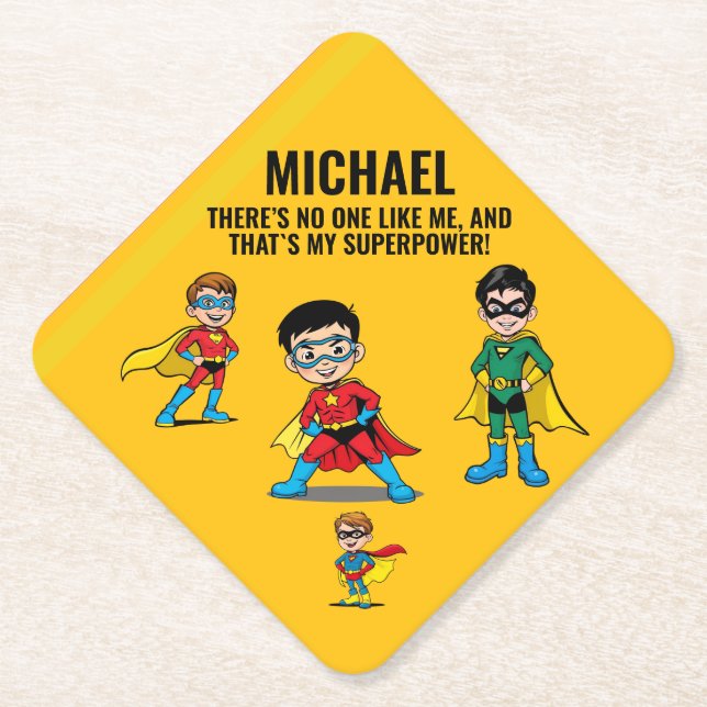 POSAVASOS DE PAPEL ANTI-STRESS KIDS HERO SUPERHERO POWER  (Anverso)