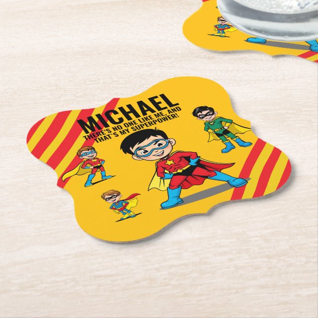 POSAVASOS DE PAPEL ANTI-STRESS KIDS HERO SUPERHERO POWER TEAM (En perspectiva)