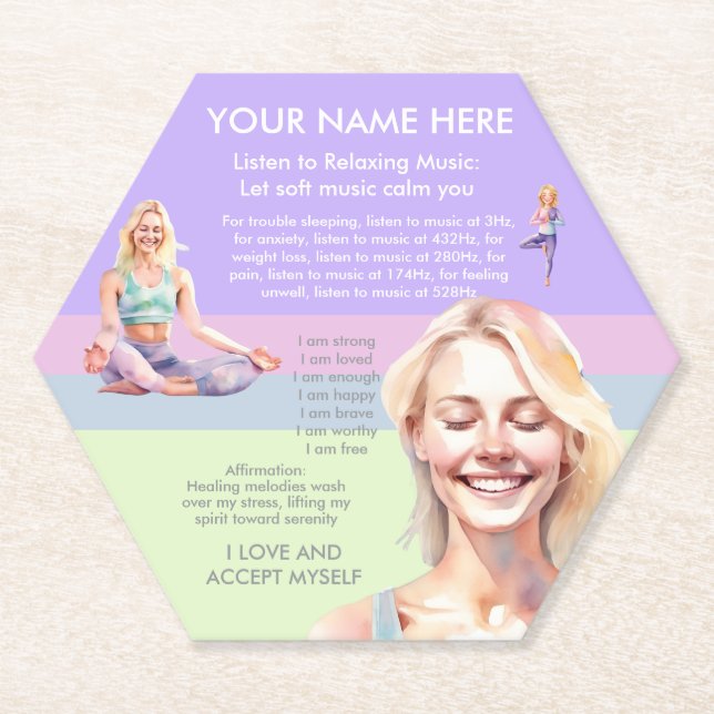POSAVASOS DE PAPEL ANTISTRESS CALM SIP CALM PASTEL YOGA ZEN (Anverso)