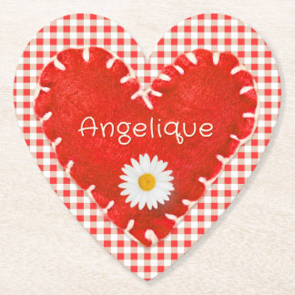 Posavasos De Papel Applit y Daisy personalizados en Gingham