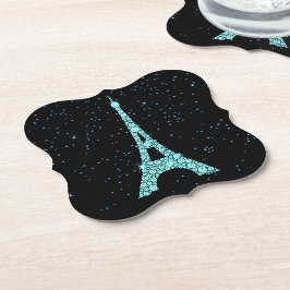 Posavasos De Papel Aqua Bling Eiffel Tower