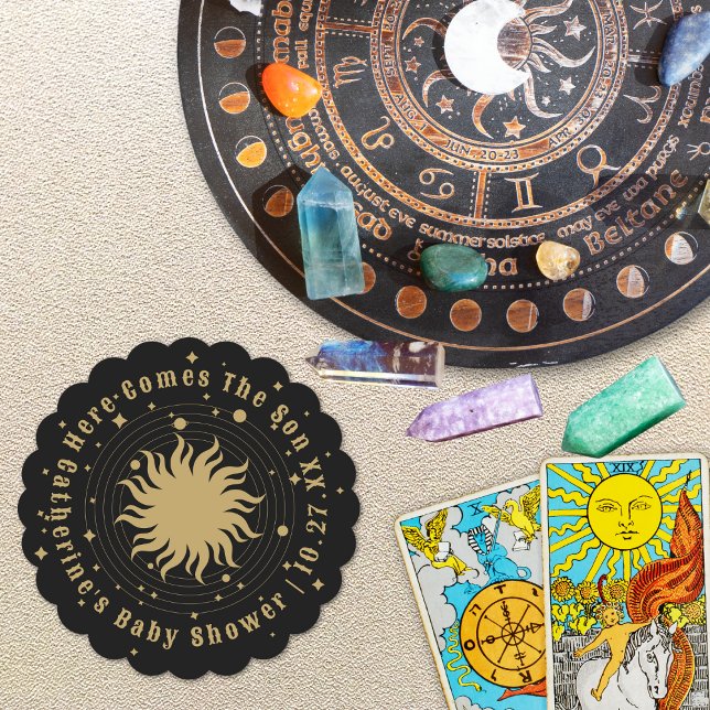 Posavasos De Papel Aquí Viene El Hijo | Baby Shower celestial (Subido por el creador)