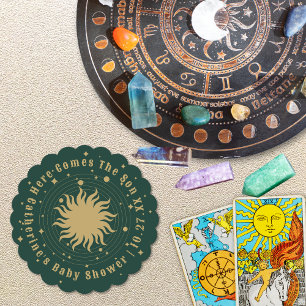 Posavasos De Papel Aquí Viene El Hijo   Baby Shower celestial