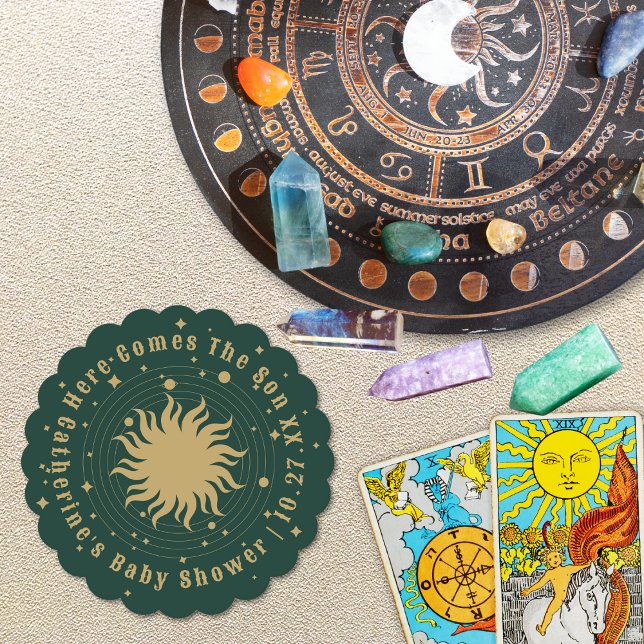 Posavasos De Papel Aquí Viene El Hijo | Baby Shower celestial (Subido por el creador)