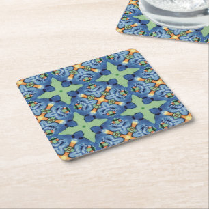 Posavasos de papel Arabesco de Pájaro Azul