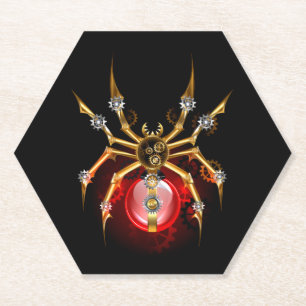 Posavasos De Papel Araña de vapor sobre negro