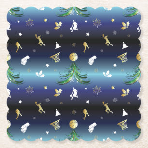 Posavasos De Papel Árbol de Navidad de Baloncesto