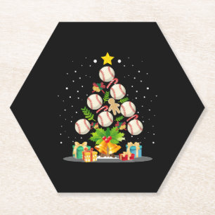 Posavasos De Papel árbol de navidad de béisbol