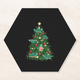 Posavasos De Papel Árbol de navidad de tortuga marina